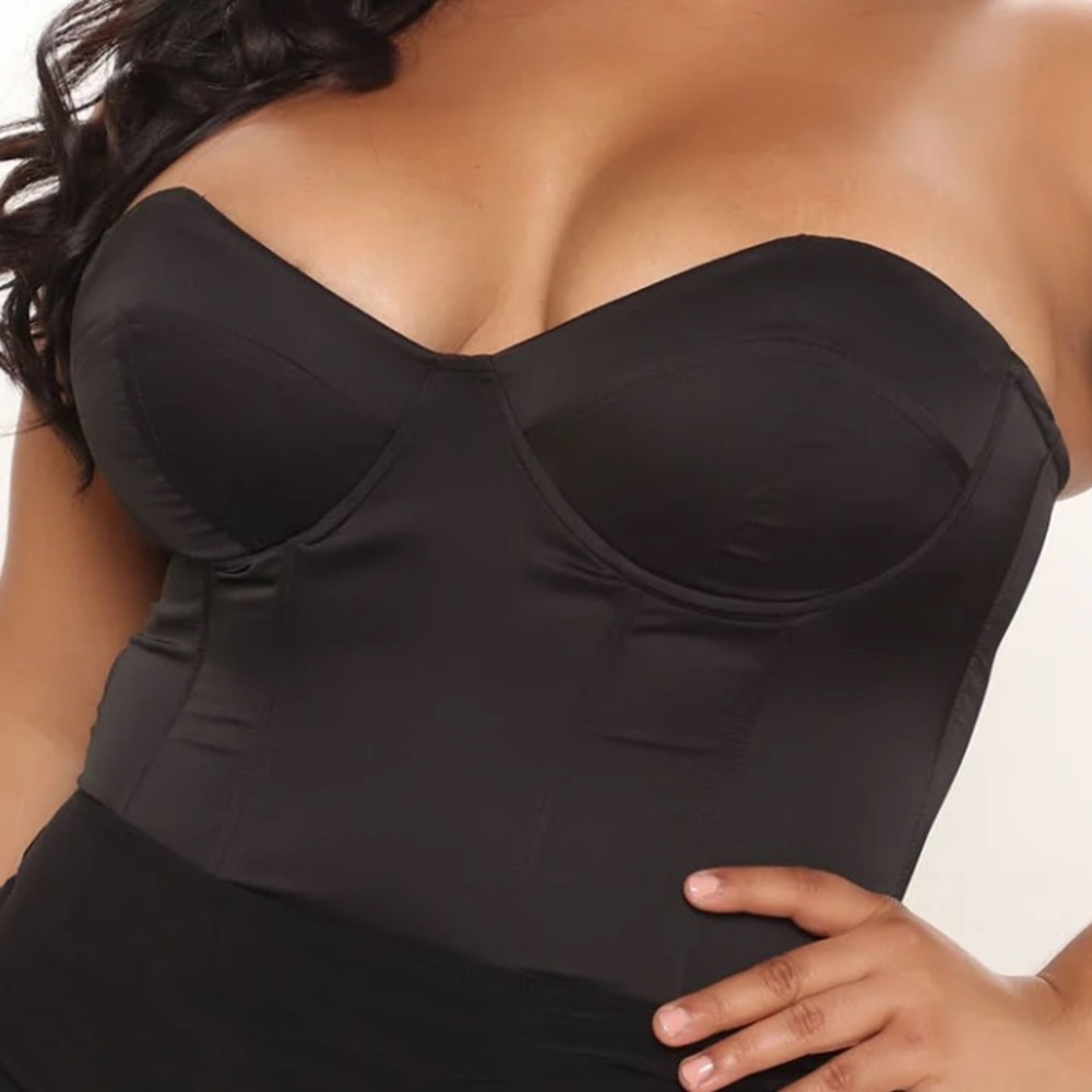 Black silk corset